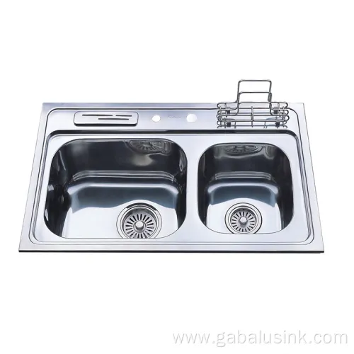 Popular Home Stainless Steel Two Bowls Kitchen Sink